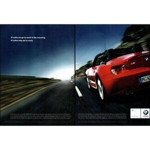 2006 BMW Z4 M Roadster Convertible 2 Page Vintage Print Ad Work Early Wall Art